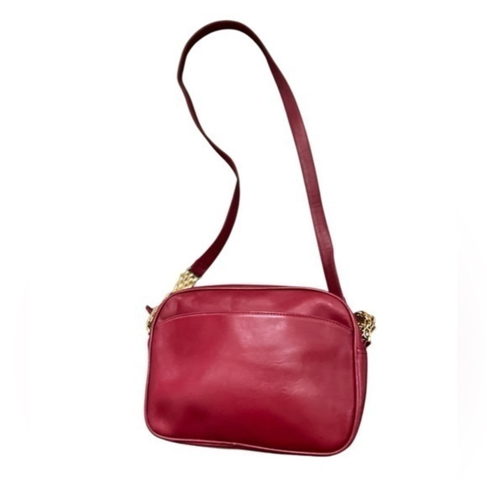 Architect by AMC red leather bag top zipper gold chain and leather strap
